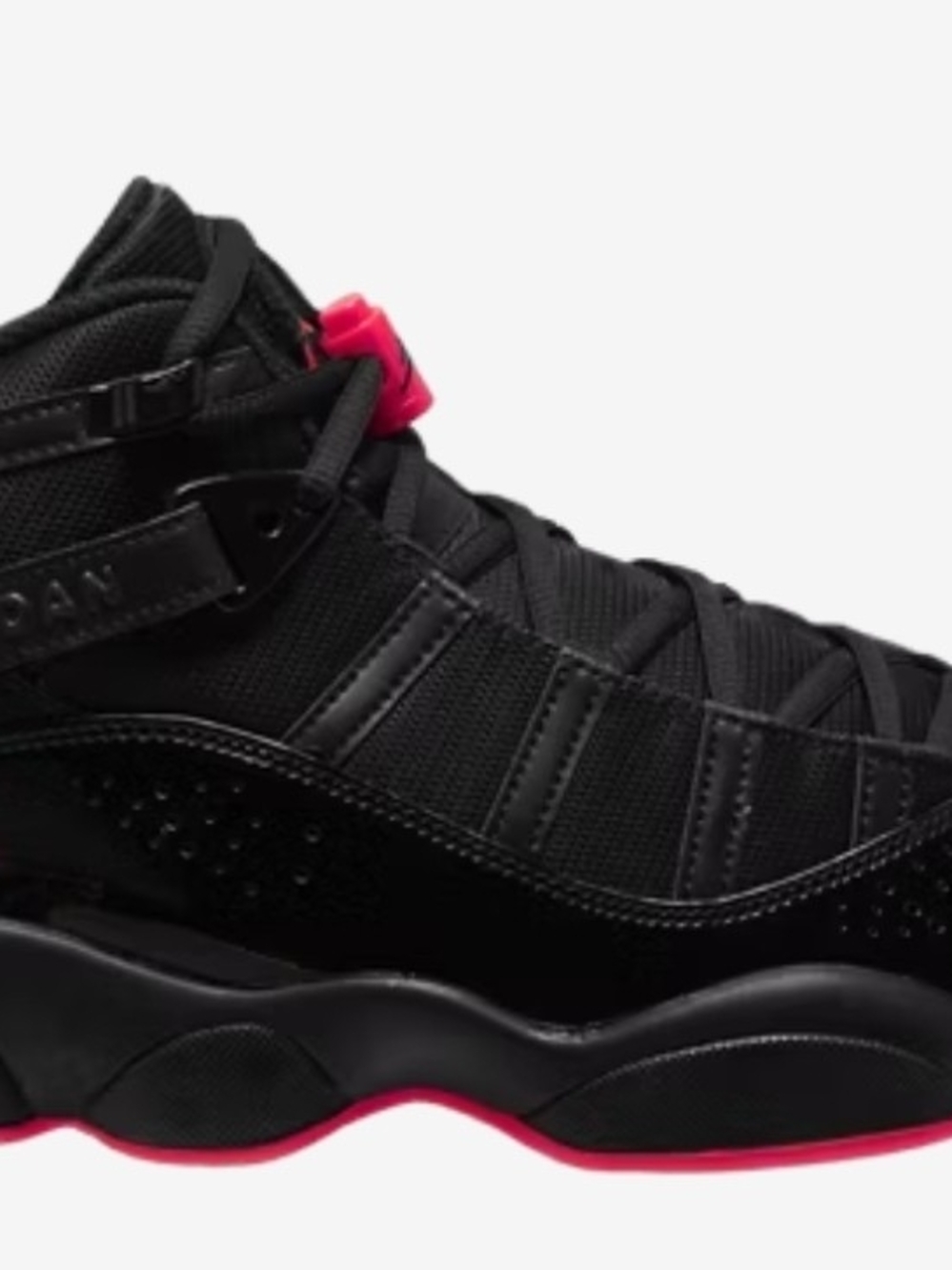 New Jordan 6 Ring Men’s Size 7 High-Top Sneakers in Black with Red Accents - Picture 8 of 10